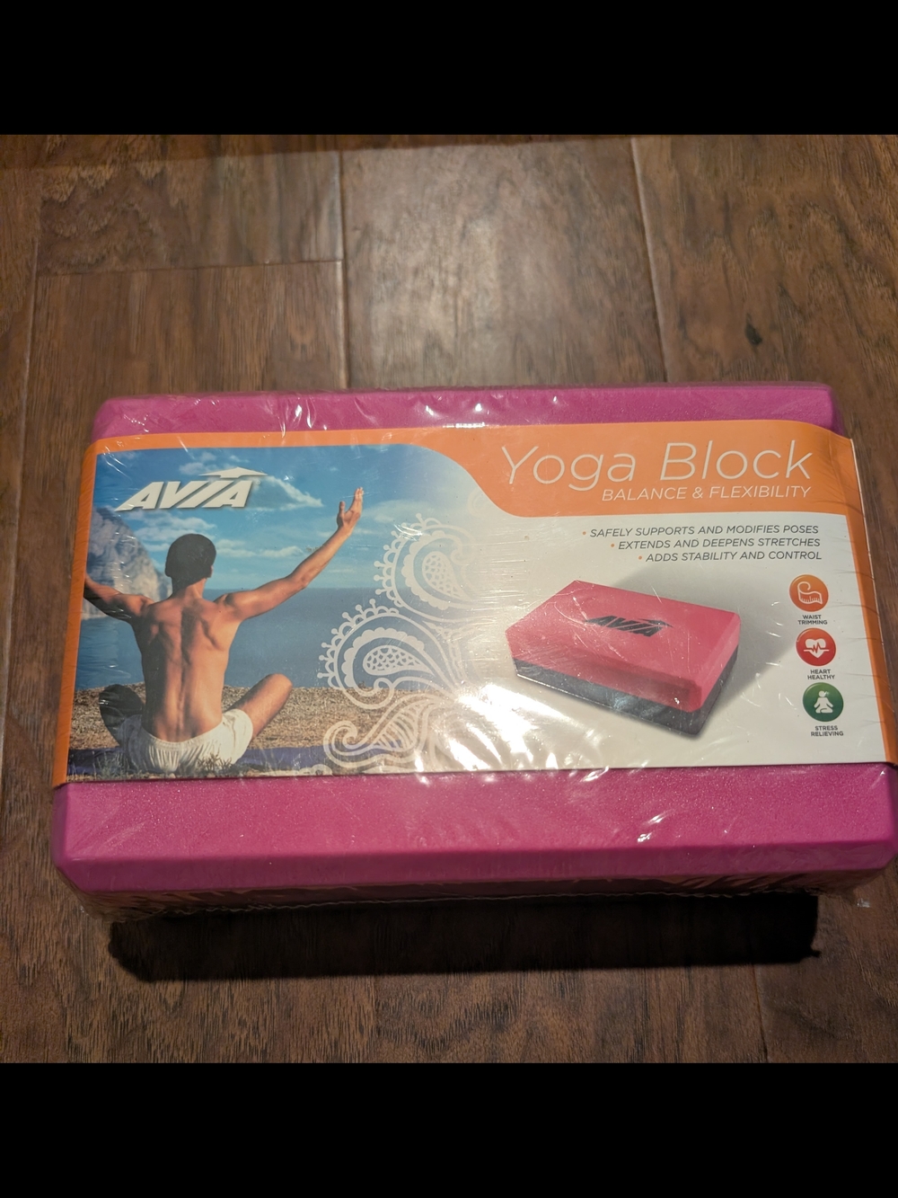 Avia Pink Yoga Block - Balance & Flexibility Support